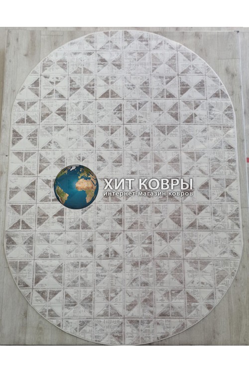 Российский ковер Rimma Lux 39439 Крем-бежевый овал